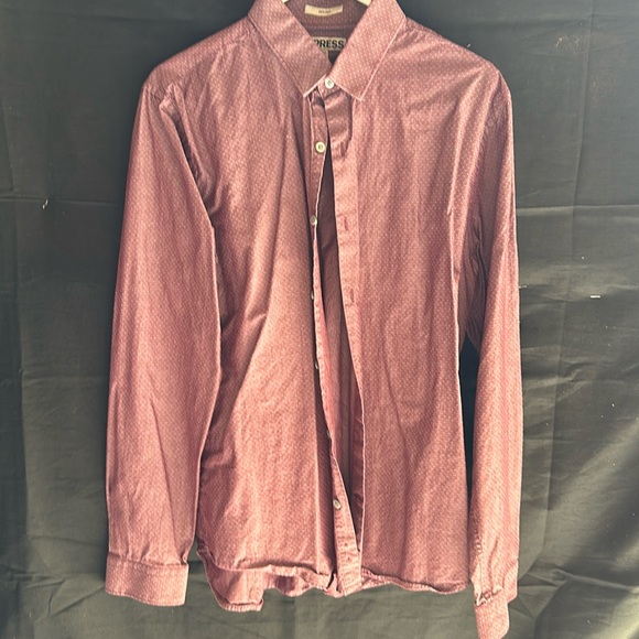 Purple Dot Pattern Express Fitted Dress Shirt - Picture 2 of 5